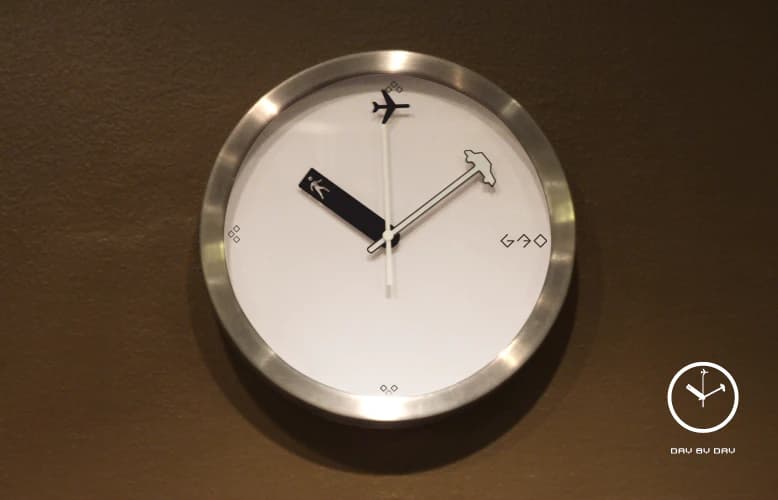 Day By Day creative wall clock on a wall